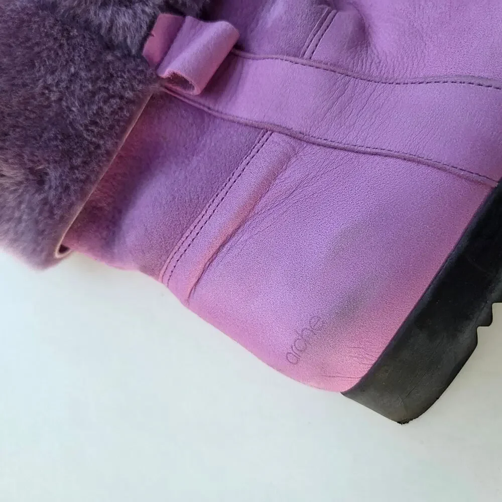 Arche Sherpskin Lavender Baokow Winter Boots Size 39 Size 8